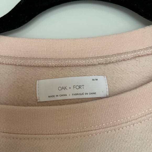 Oak and fort baby pink cropped fleece sweater with balloon sleeves size M - Picture 2 of 4